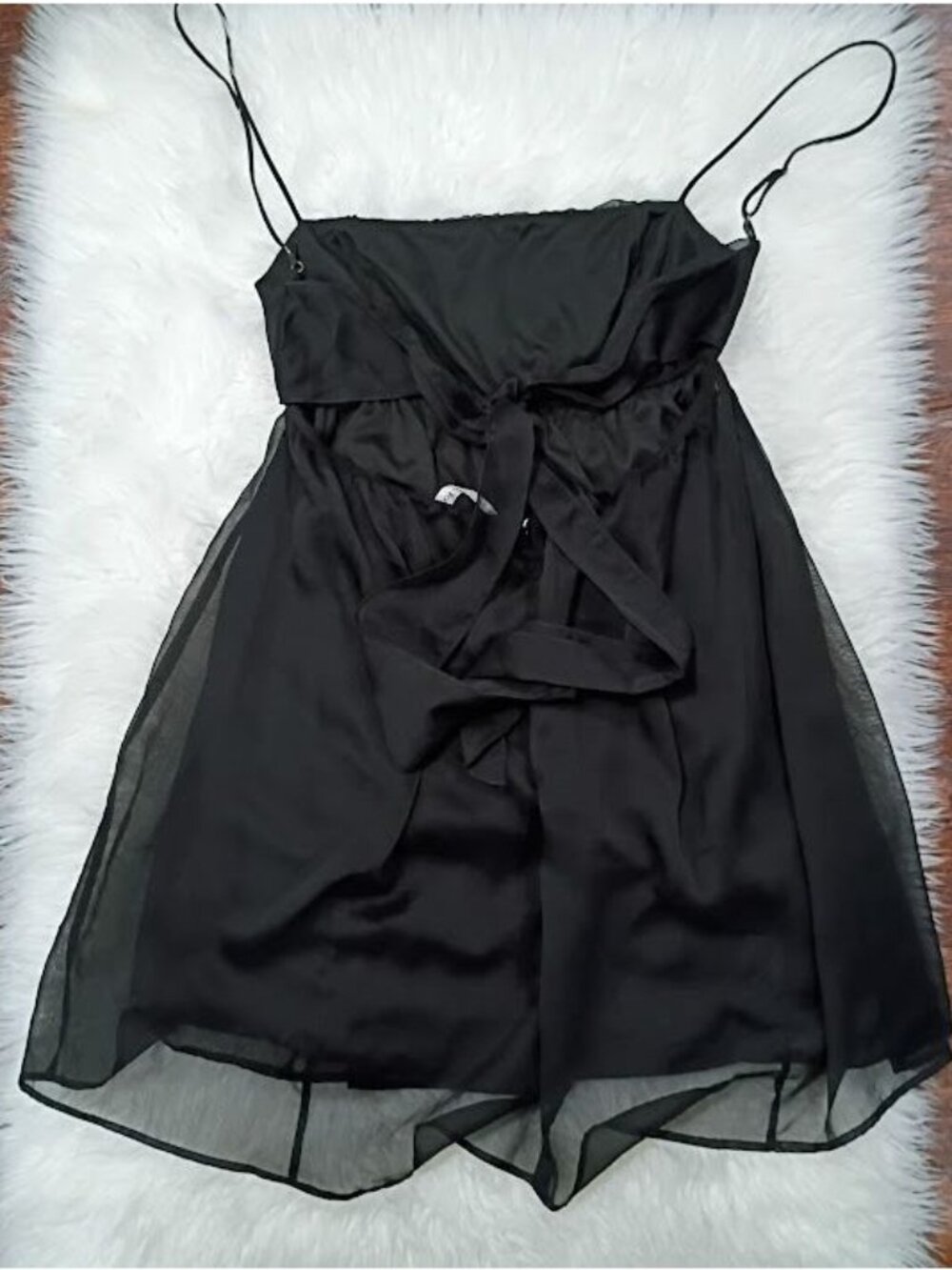 Lucy In The Sky Black SZ Large Babydoll Chiffon Whimsy Harajuku Dress - Picture 7 of 11